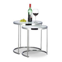 SATZTISCHE - Multicolor, Glas/Metall (50/50/51cm) - Relaxdays