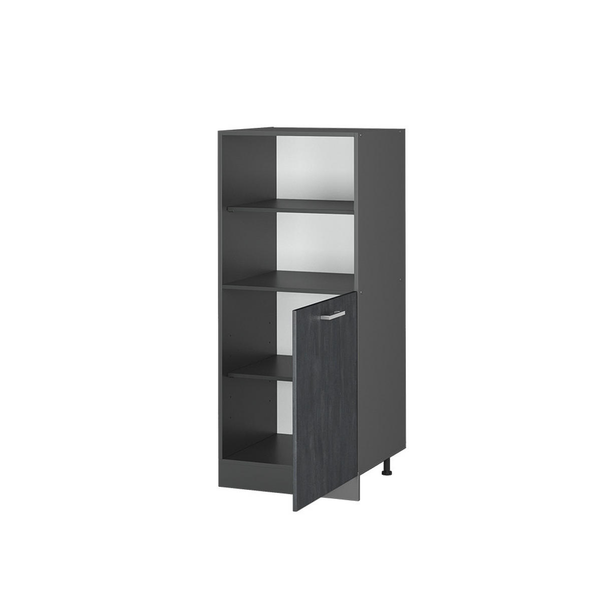 HERDUMBAUSCHRANK R-Line Schwarz Beton 60 cm - Anthrazit/Schwarz, Holzwerkstoff (60/143/57cm) - Vicco