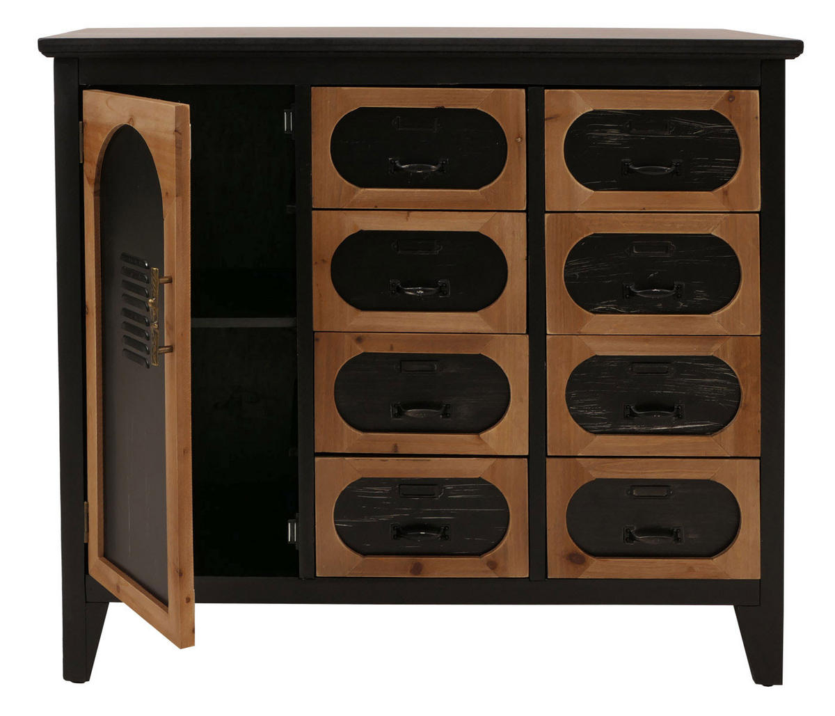 APOTHEKERKOMMODE Schwarz - Schwarz, Holz (91/80/40cm) - MCW