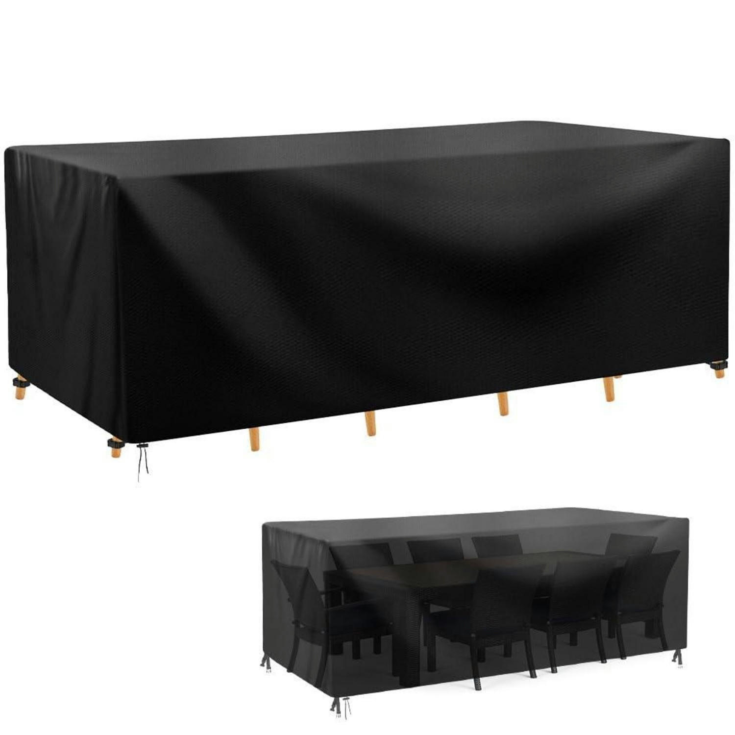 SCHUTZHÜLLE Gartenmöbel Rechteckig 242 x 162 x 100 cm - Schwarz, Kunststoff (162/100/242cm)