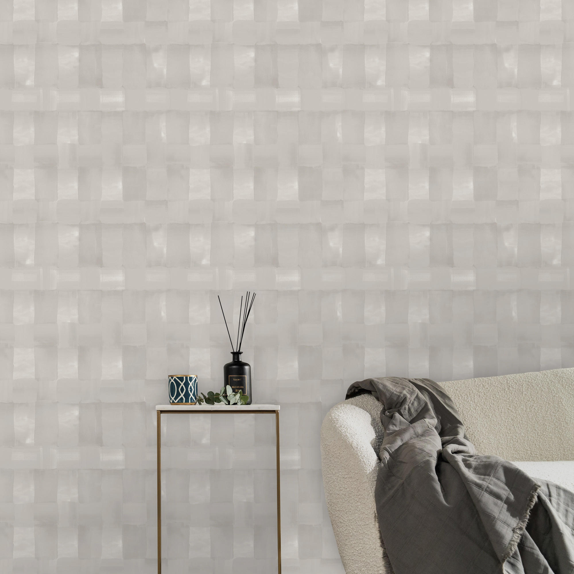 VLIESTAPETE - Koiya Grau - Grau, Papier/Kunststoff (52/1000cm) - Graham & Brown