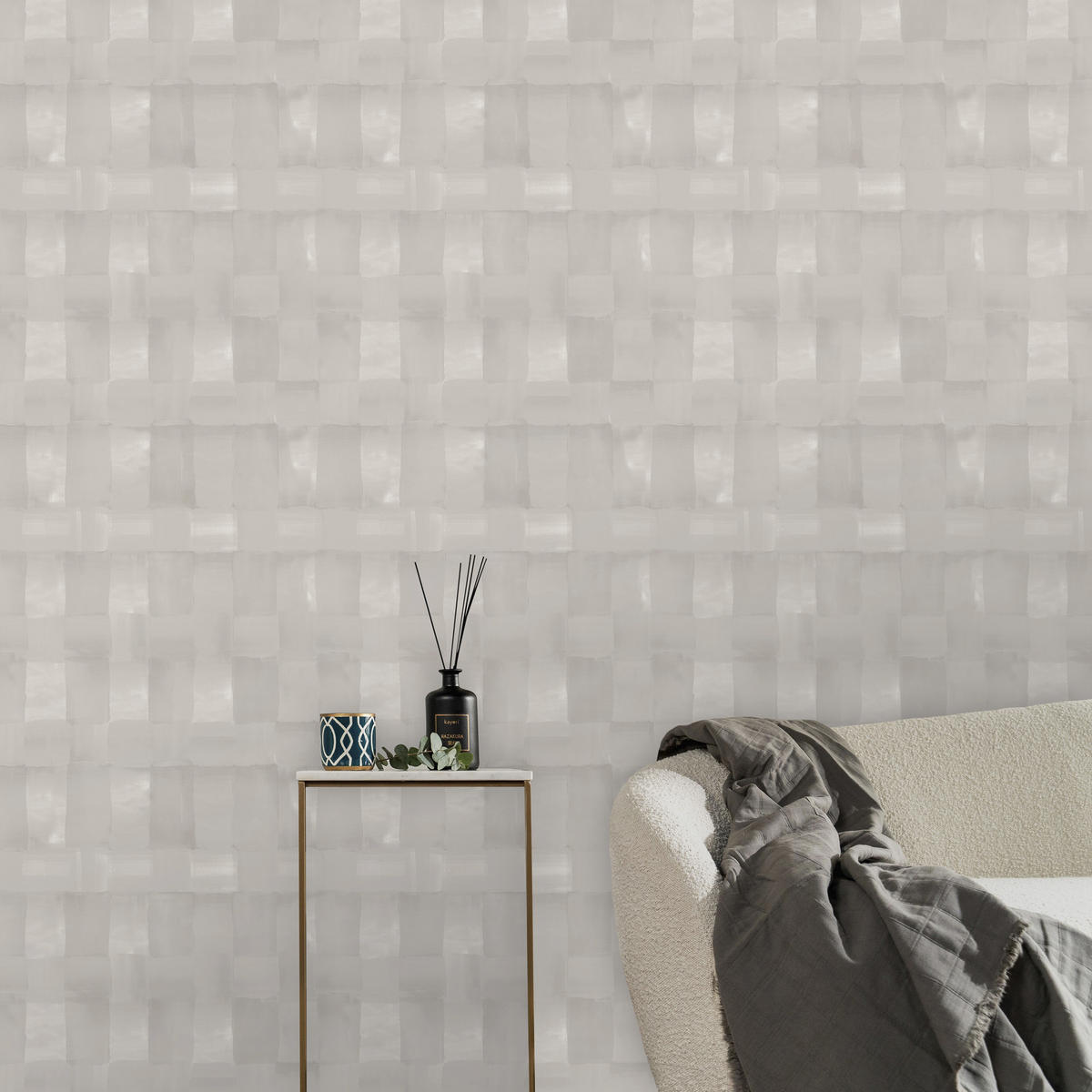 VLIESTAPETE - Koiya Grau - Grau, Papier/Kunststoff (52/1000cm) - Graham & Brown