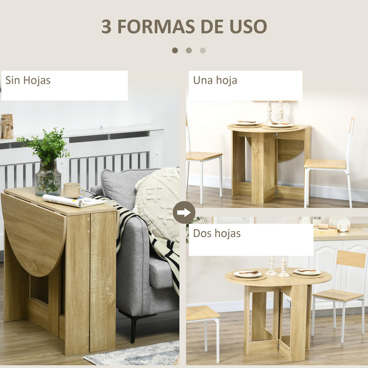 ESSTISCH Eiche 1 Stück - Beige, Kunststoff (104/76/73.7cm) - GiPP