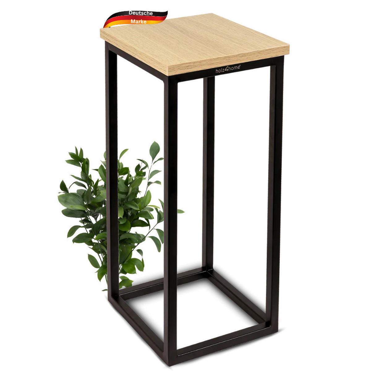 BLUMENSTÄNDER Holz LURI 50 cm hoch MDF Metallgestell - Braun, Holz (20/50/21cm) - DELUKE