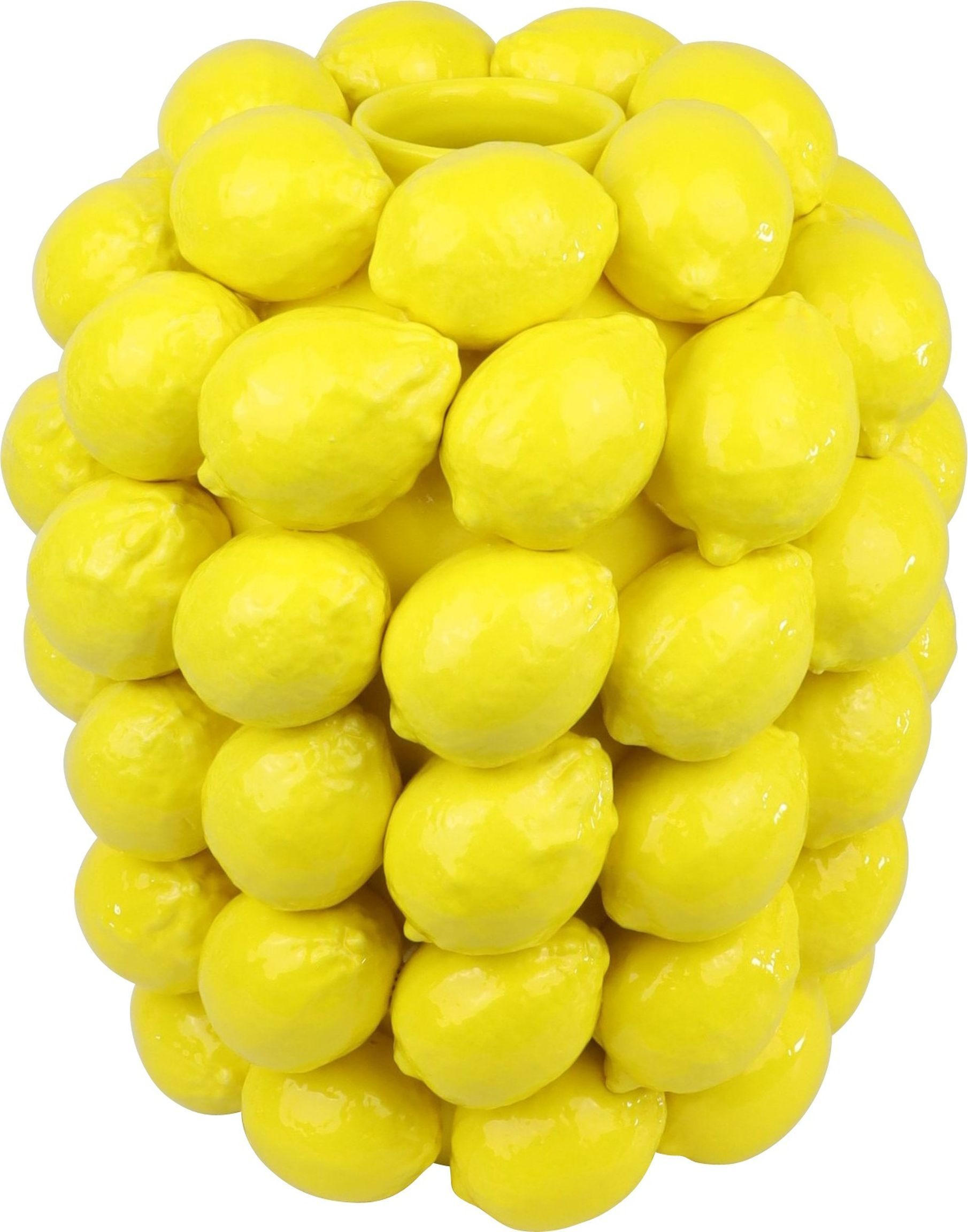 VASE Limone gelb mit Zitronen - Gelb, Keramik (29cm) - FURNARO