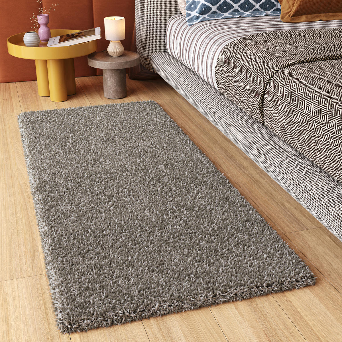 TEPPICHLÄUFER ESSENCE grau uni 100/250 cm - Grau, Textil (100/250cm) - Tapiso