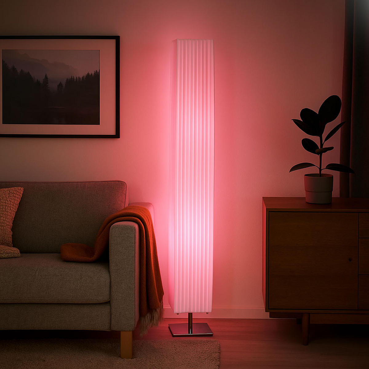 LED STEHLEUCHTE Design Weiß - Weiß, Metall (14/14/119cm) - Globo Lighting