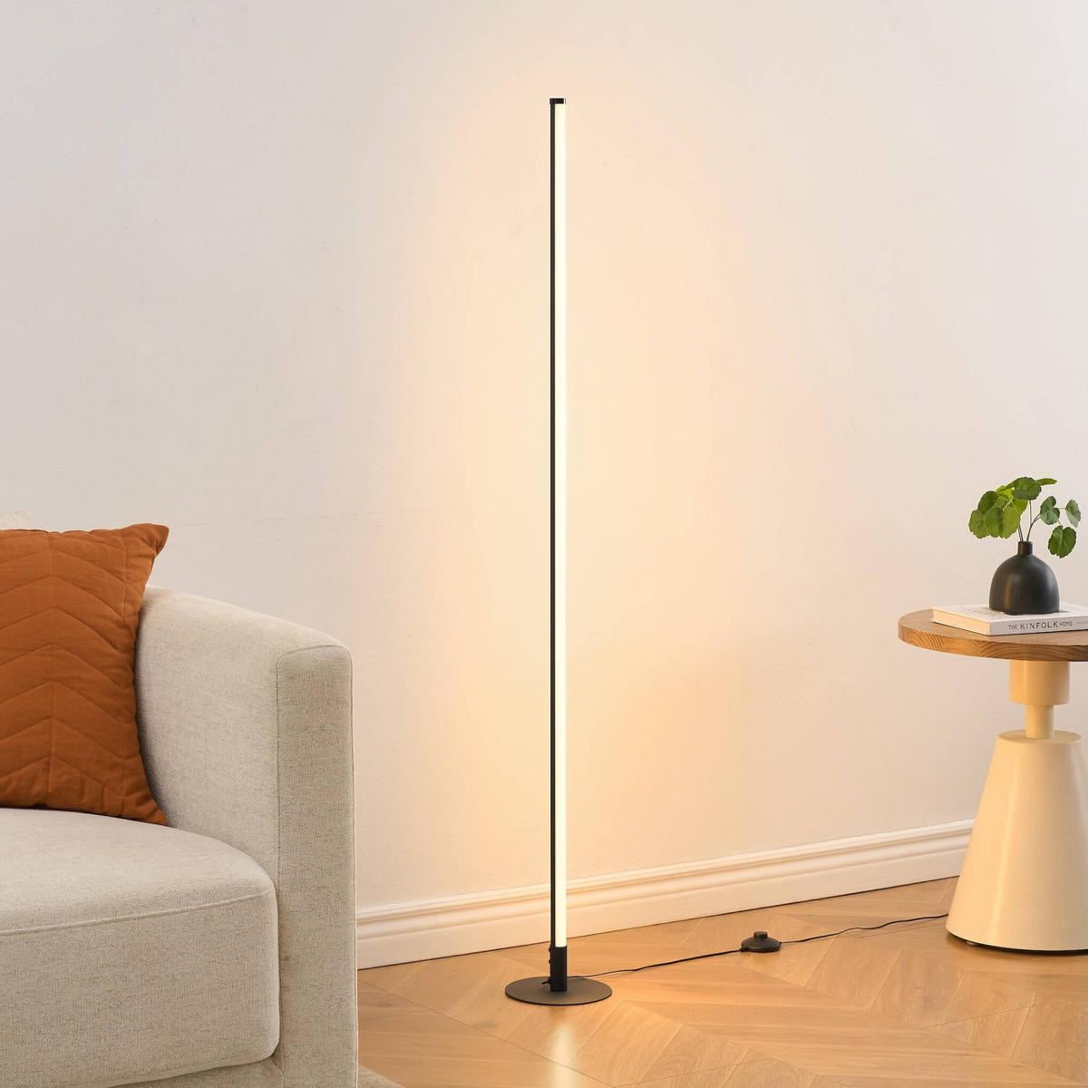STEHLEUCHTE Sloane, Schwarz, 150cm - Schwarz, Metall (150/18/150cm) - KOSILUM