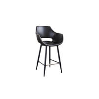 BARHOCKER ZAJA Schwarz Kunstleder - Schwarz, Leder (57/114/59cm) - KAWOLA