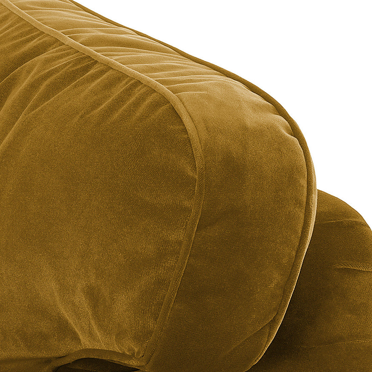 3-SITZER SOFA - Samt - Gelb, Textil (202/93/100cm) - home24