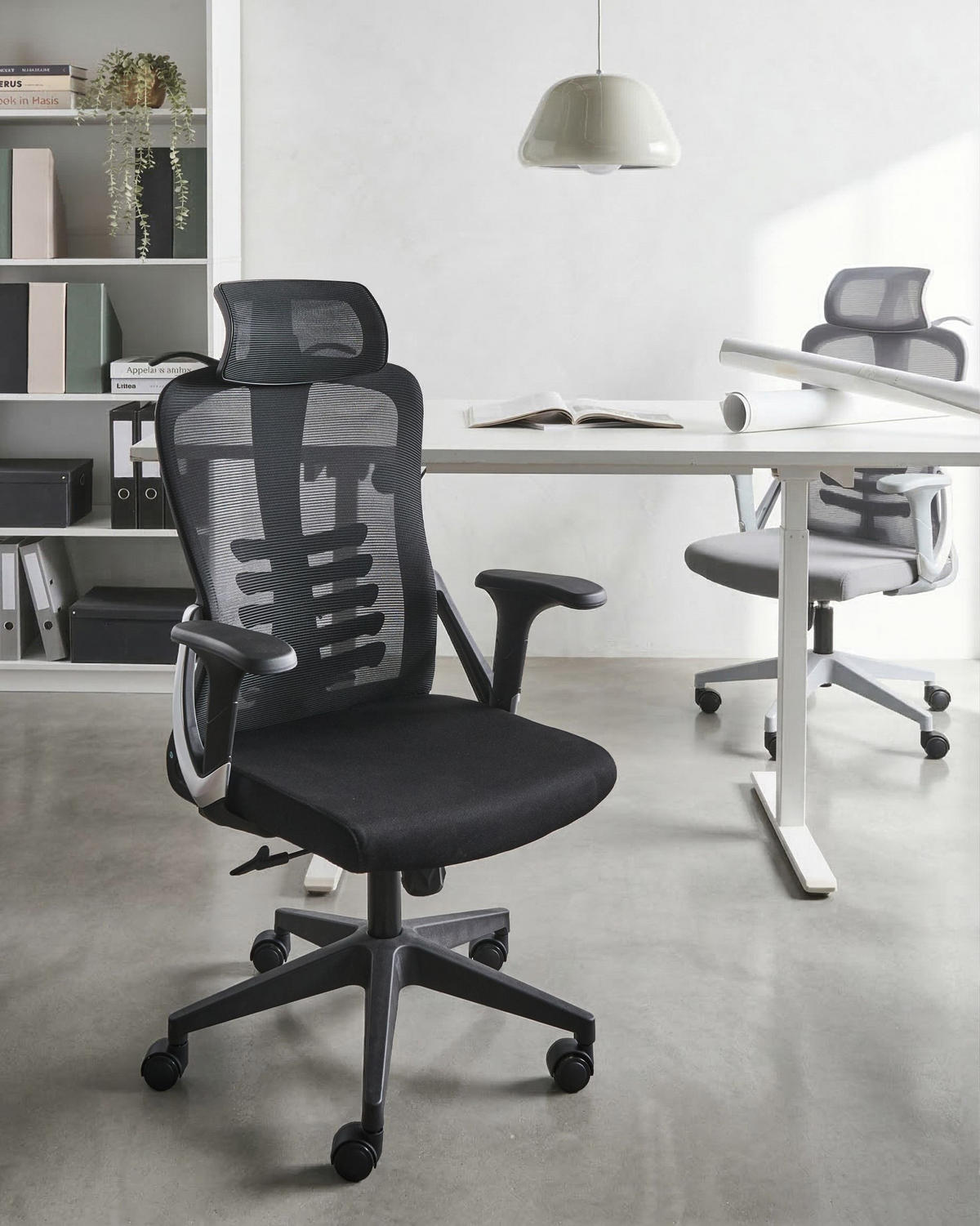 BÜROSTUHL Schwarz Ergonox - Schwarz, Textil (60/119/70cm) - Beliani