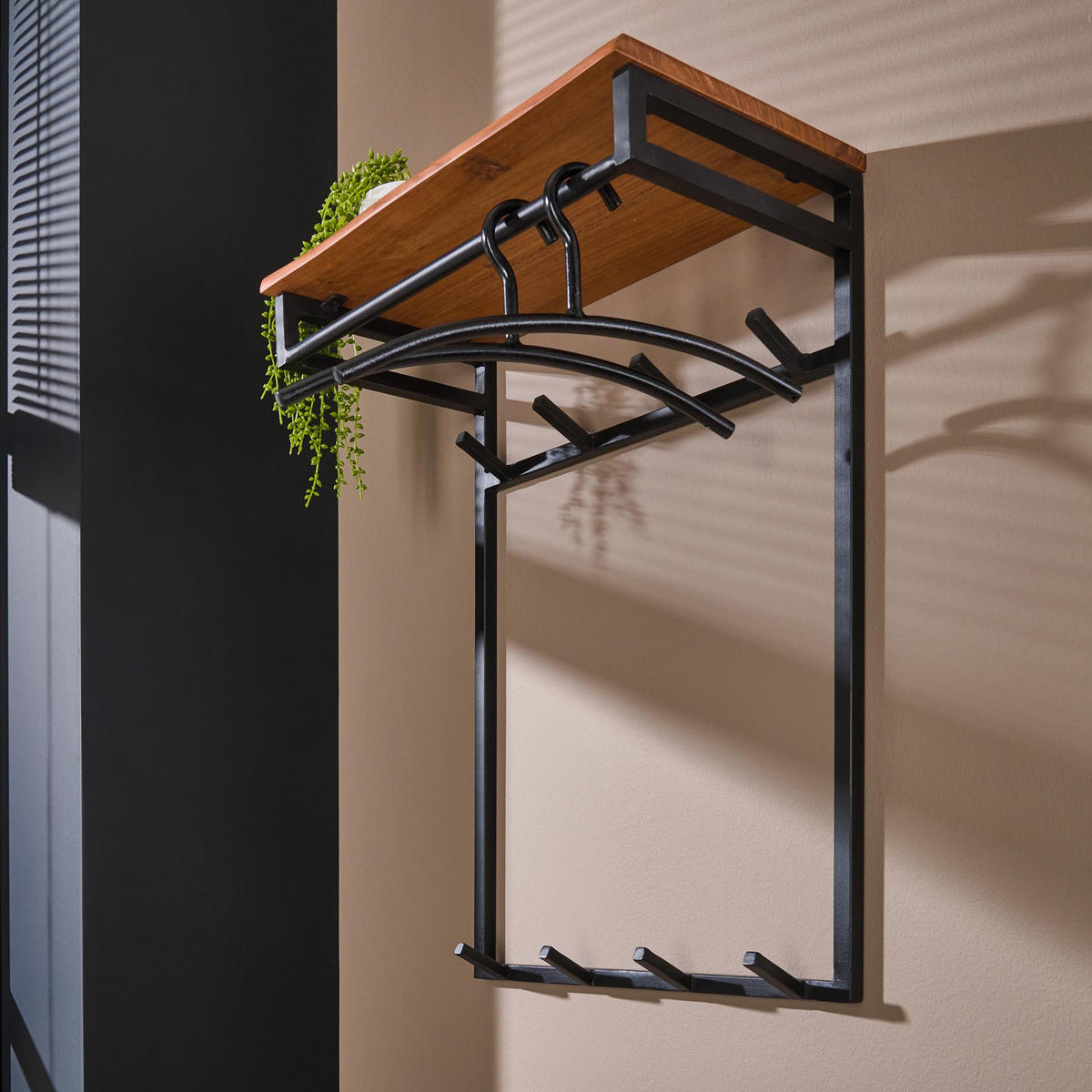 WANDGARDEROBE Custom Braun 33/55/80 cm - Braun, Holz (55/80/33cm) - Hoyz Collection