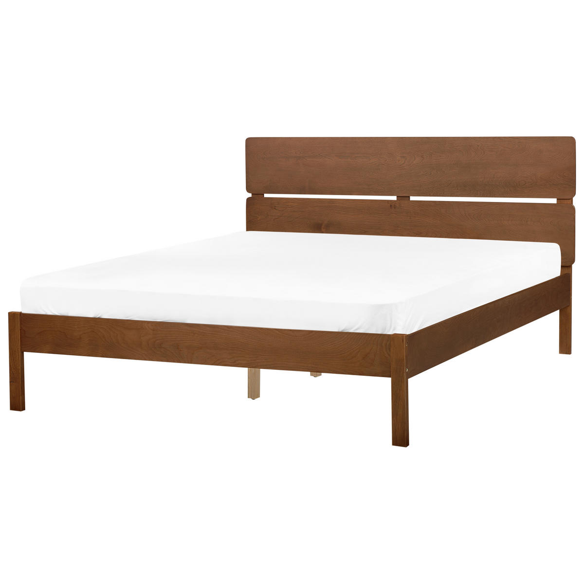 BETT mit LED 160x200 cm Braun Boisset - Braun, Holz (160/200cm) - Beliani