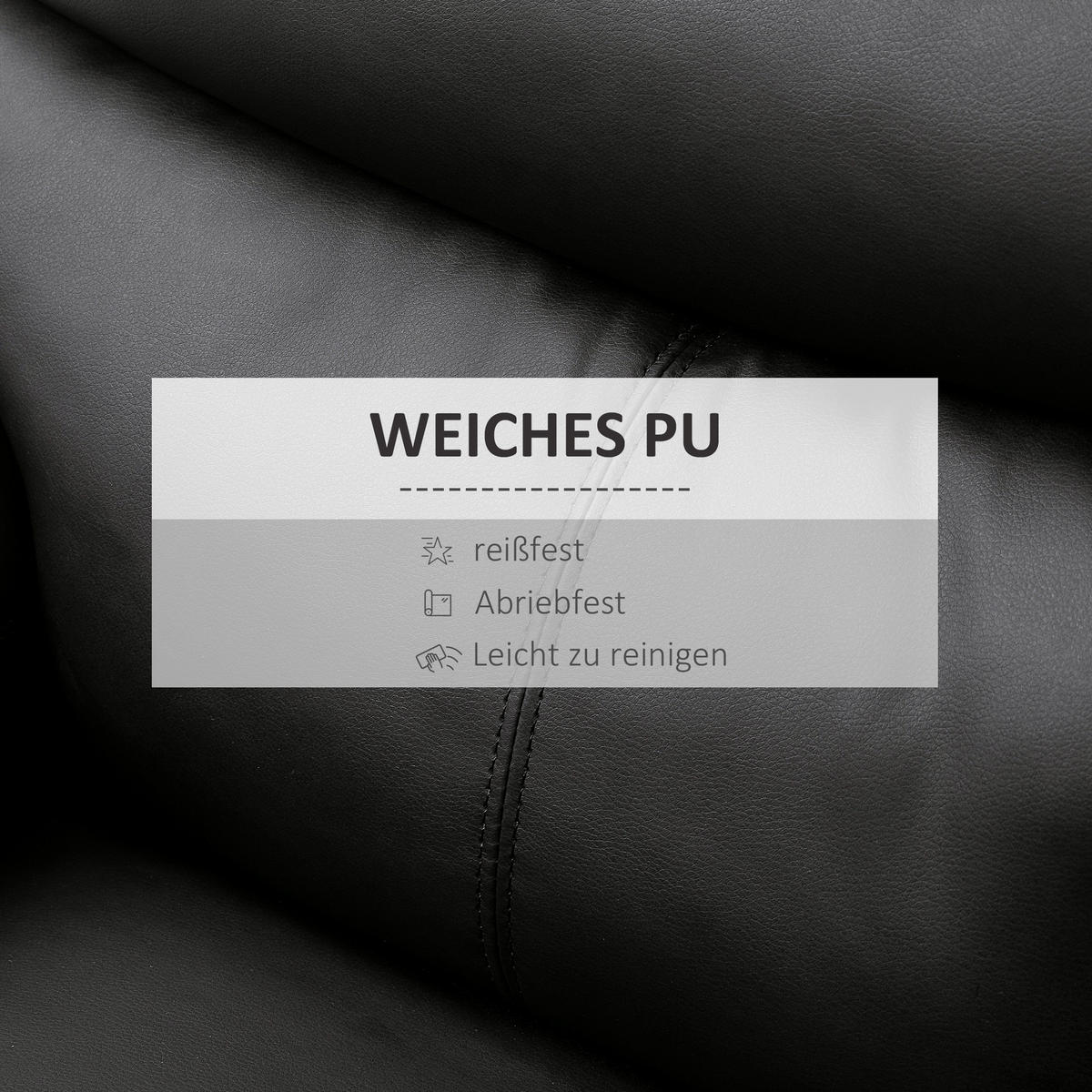 RELAXSESSEL Liegesessel Sessel mit Liegefunktion bis 125 kg Belastbar Schwarz - Schwarz, Kunststoff (90/105/78cm) - HOMCOM