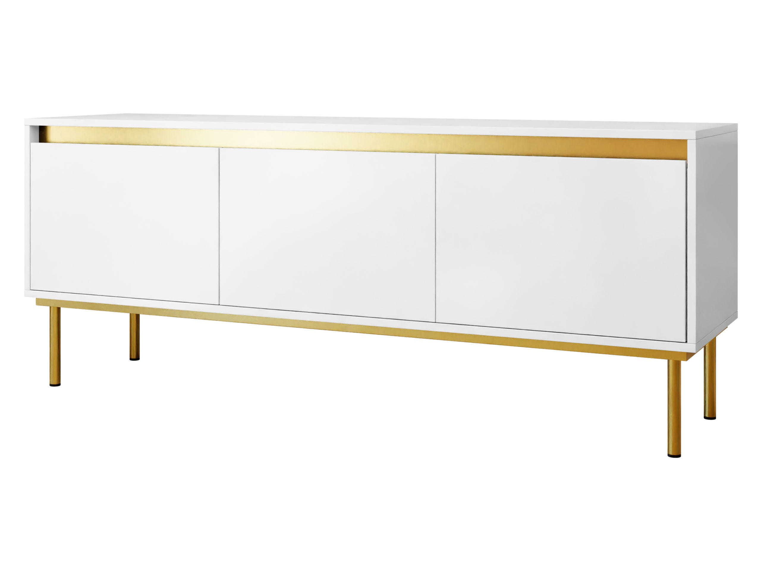 TV-LOWBOARD Carmesi 3D - Goldfarben/Weiß, Holzwerkstoff/Metall (150/60/40cm) - MIRJAN24