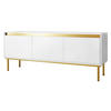 TV-LOWBOARD Carmesi 3D - Goldfarben/Weiß, Holzwerkstoff/Metall (150/60/40cm) - MIRJAN24