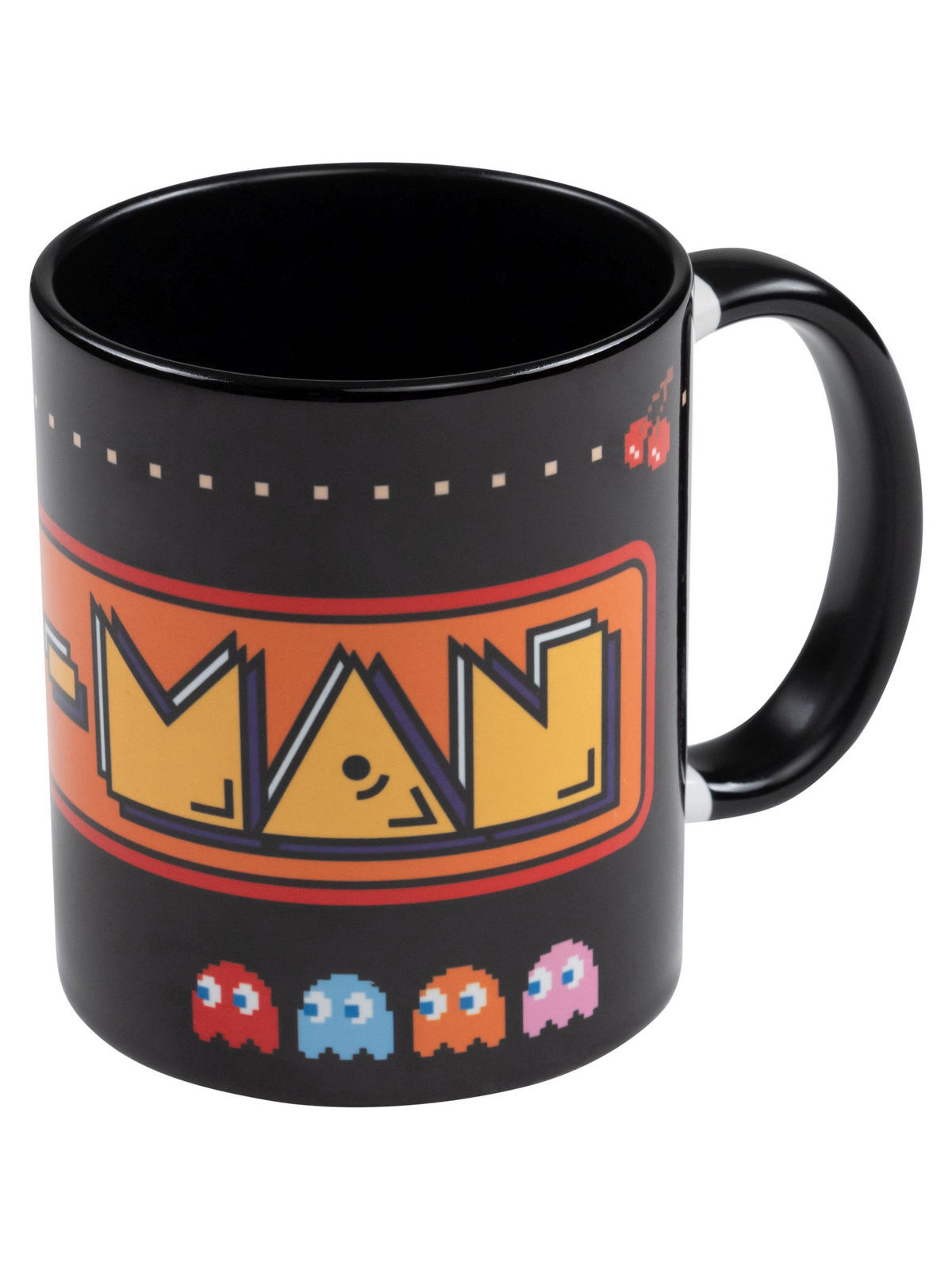 KAFFEEBECHER Pac-Man Logo Schwarz 320 ml - Schwarz, Keramik (0.32L) - United Labels