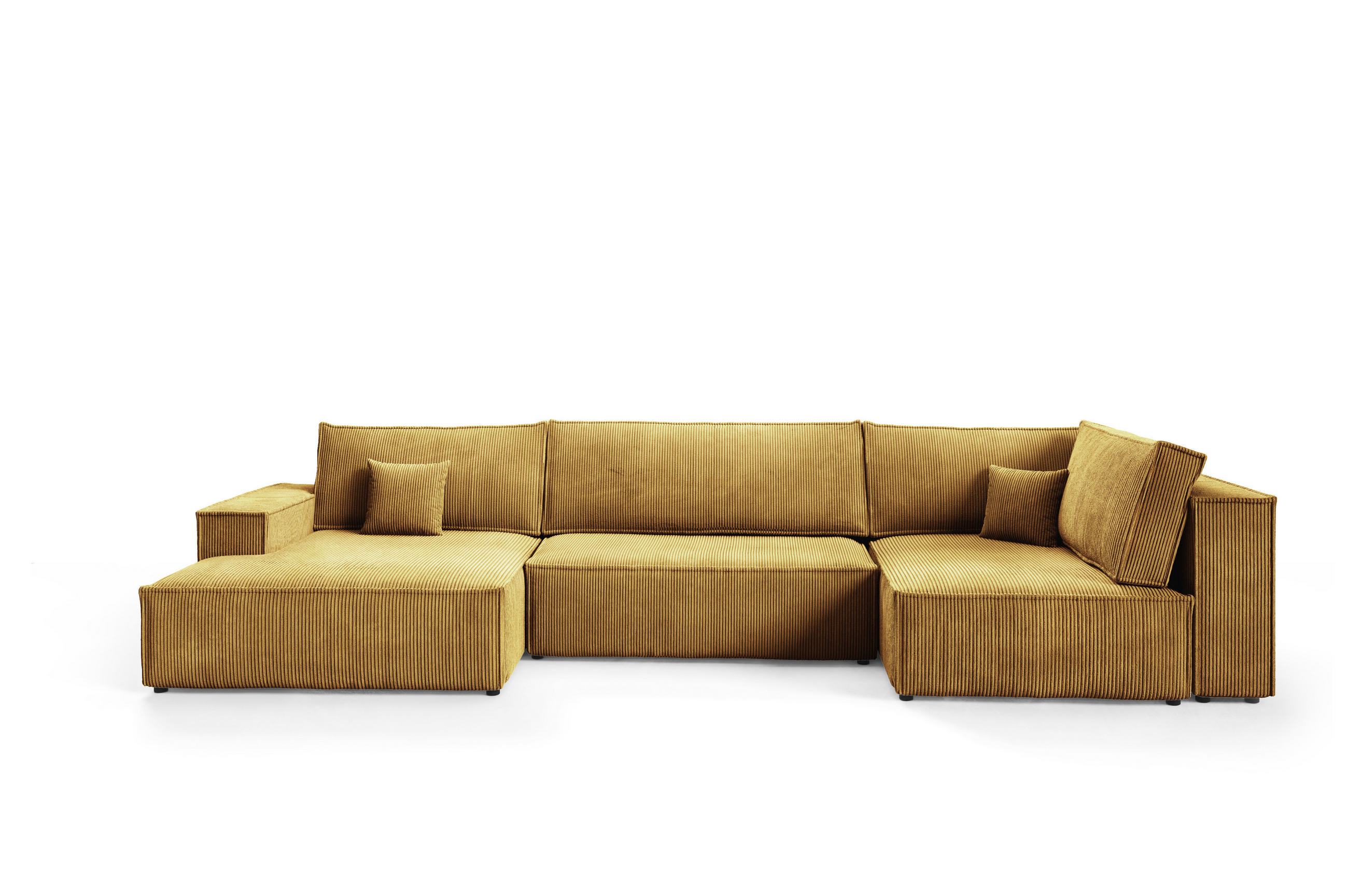 WOHNLANDSCHAFT Pablo Maxi mit Schlaffunktion Gelb Cord - Gelb, Textil (397/85/148cm) - Bromarkt