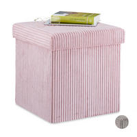 SITZWÜRFEL - Rosa, Holzwerkstoff/Textil (38/38/38cm) - Relaxdays