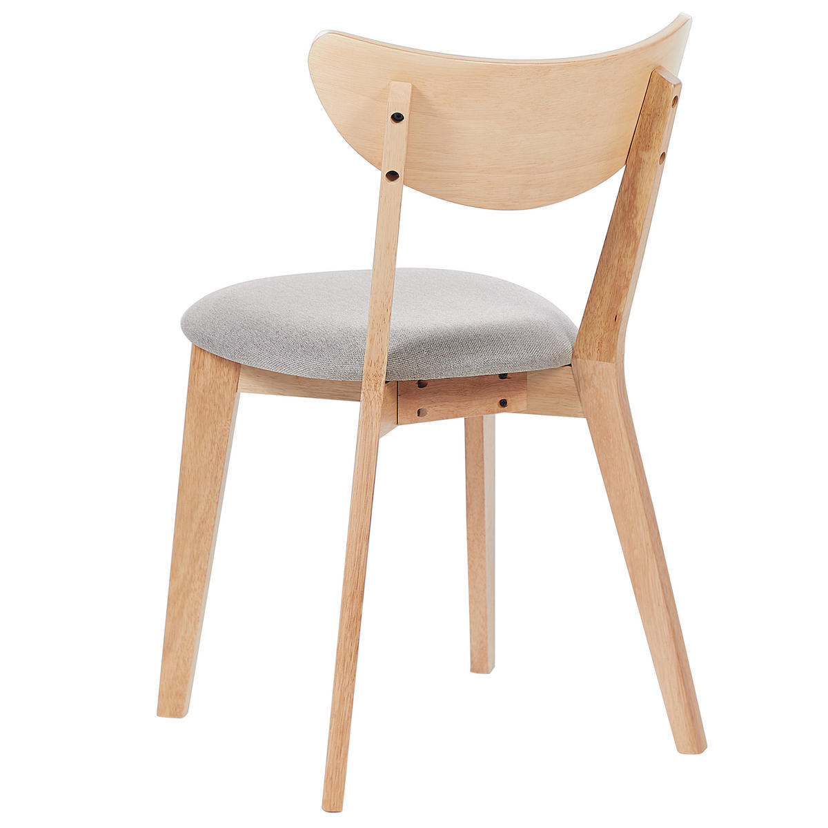 ESSZIMMERSTUHL 2er-Set Gummibaumholz Heller Holzfarbton Erie - Hellbraun, Holz/Textil (46/80/46cm) - Beliani