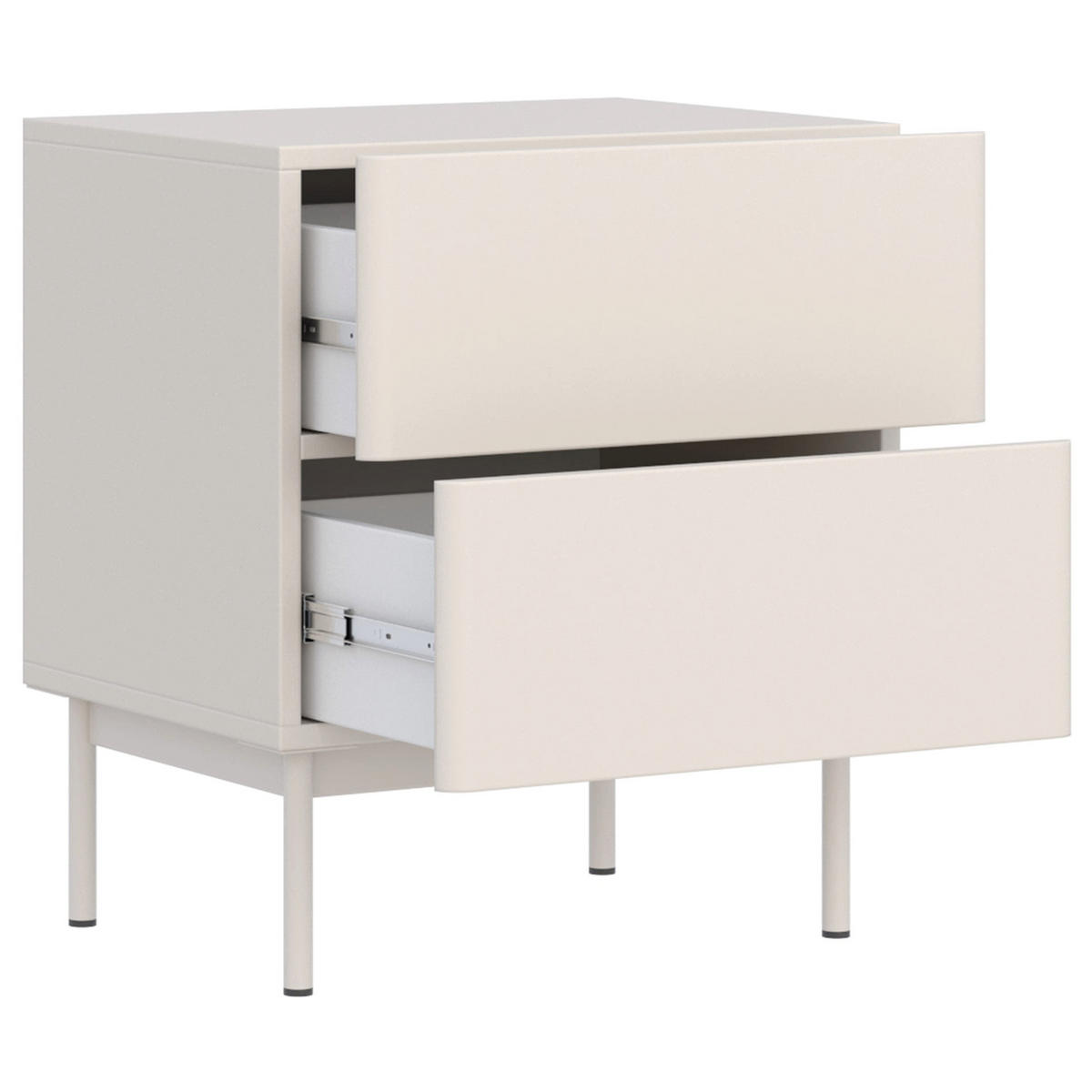 NACHTTISCH Olio 2 Schubladen Kaschmir 50 cm - Kaschmir, Holzwerkstoff/Metall (50/57.2/38.6cm) - Selsey