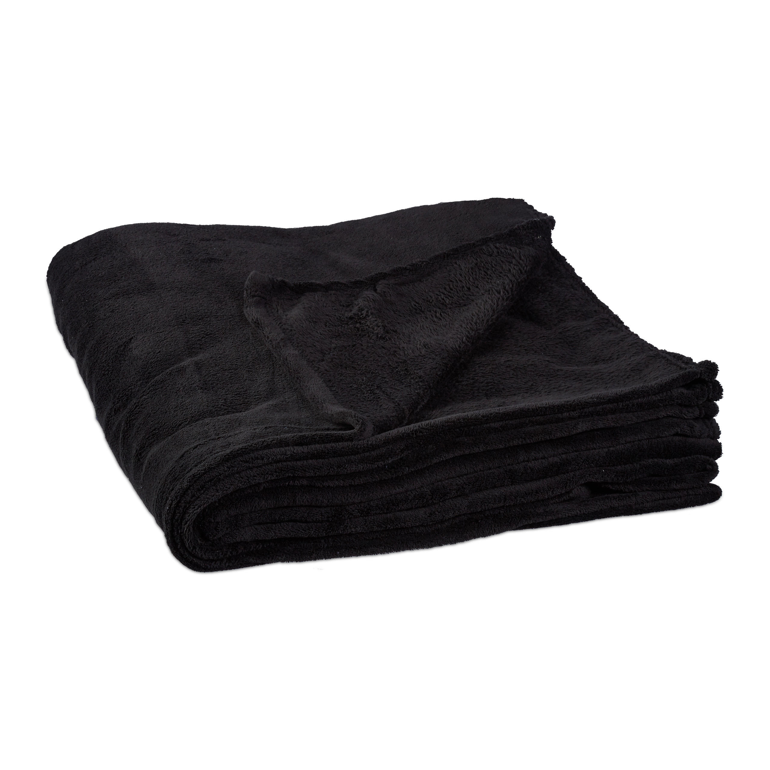 KUSCHELDECKE - Schwarz, Textil (200/220cm) - Relaxdays