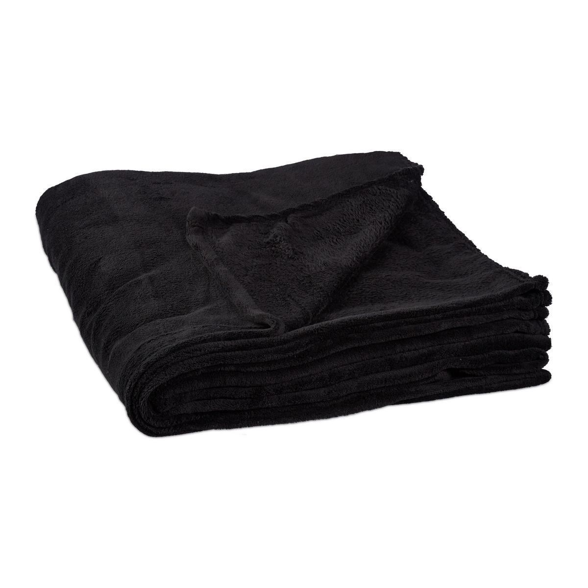 KUSCHELDECKE - Schwarz, Textil (200/220cm) - Relaxdays