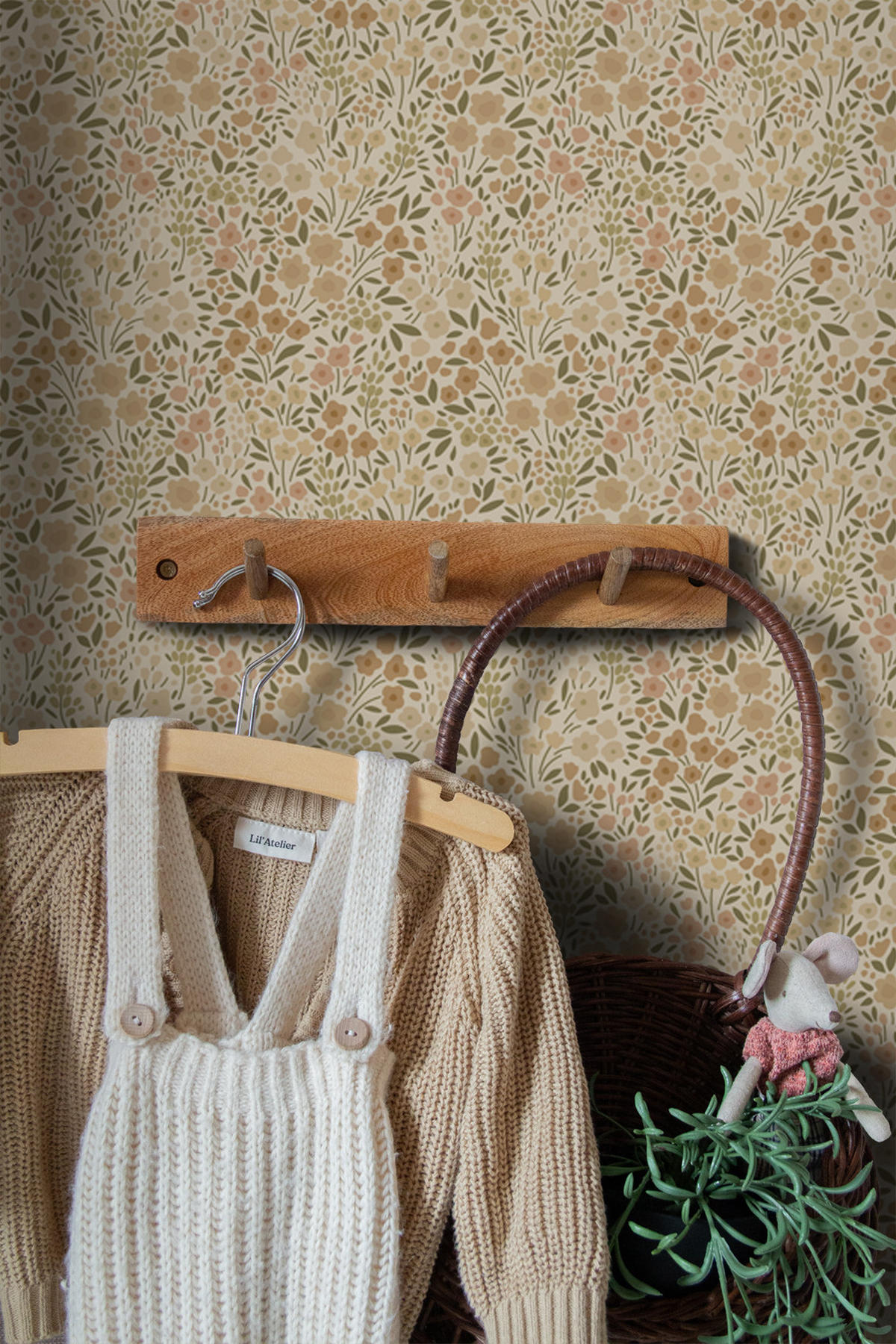 TAPETE Blumen 53 cm x 10.05 m - Beige, Papier (53/0.1cm) - ESTAhome