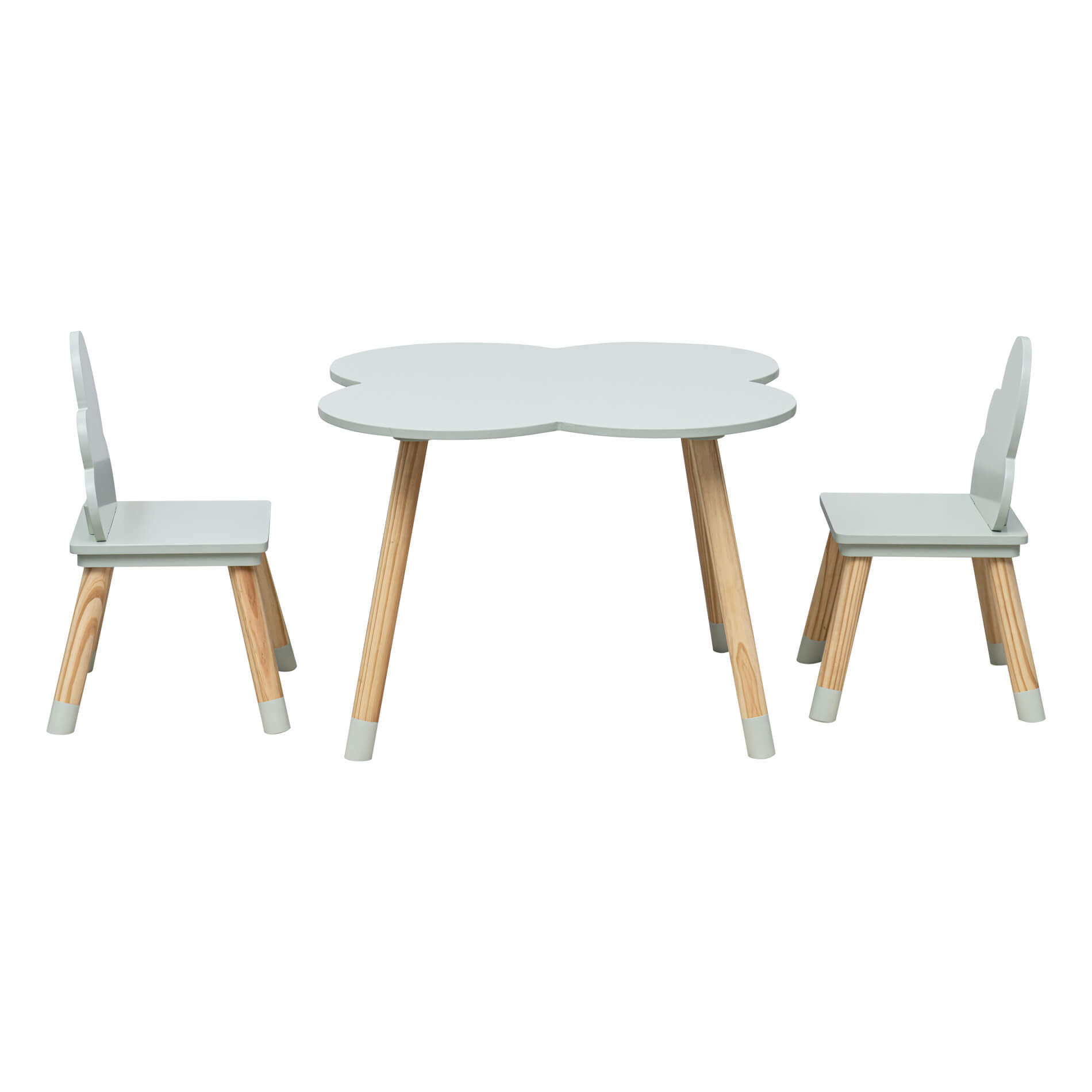 KINDERTISCH, 2 STÜHLE Hellgrün 60/60/44 cm - Hellgrün, Holzwerkstoff (60/44/60cm) - Mobili Rebecca