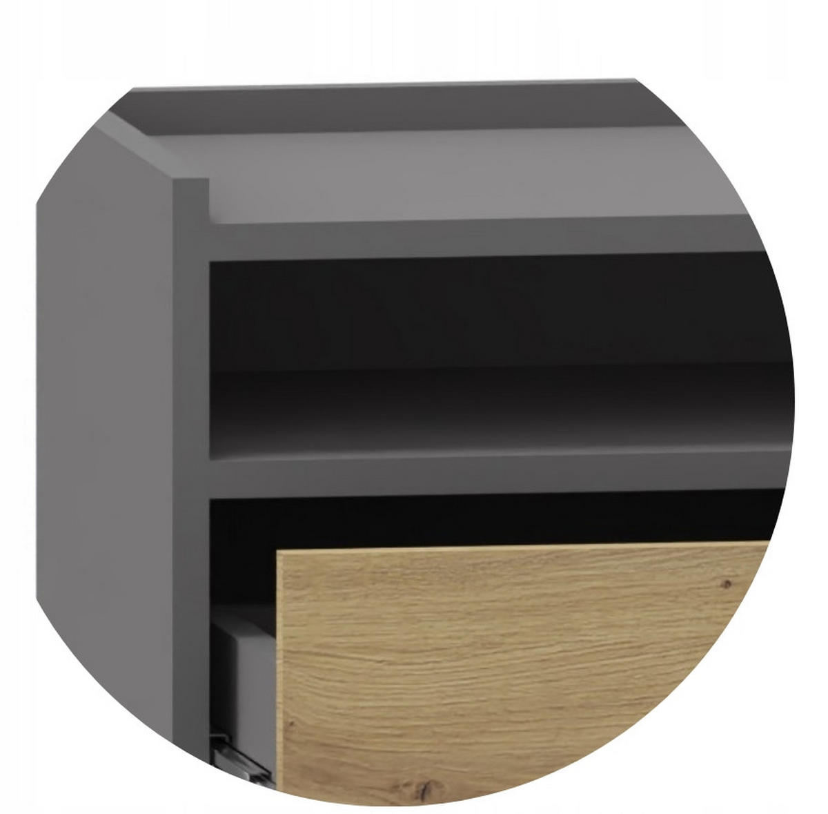 KOMMODE ALTIVO 1D3SWO Anthrazit-Artisan Eiche 101,6/35,9/80,6 cm - Anthrazit/Eiche Artisan, Holzwerkstoff (101.6/80.6/35.9cm) - Matkam Möbel
