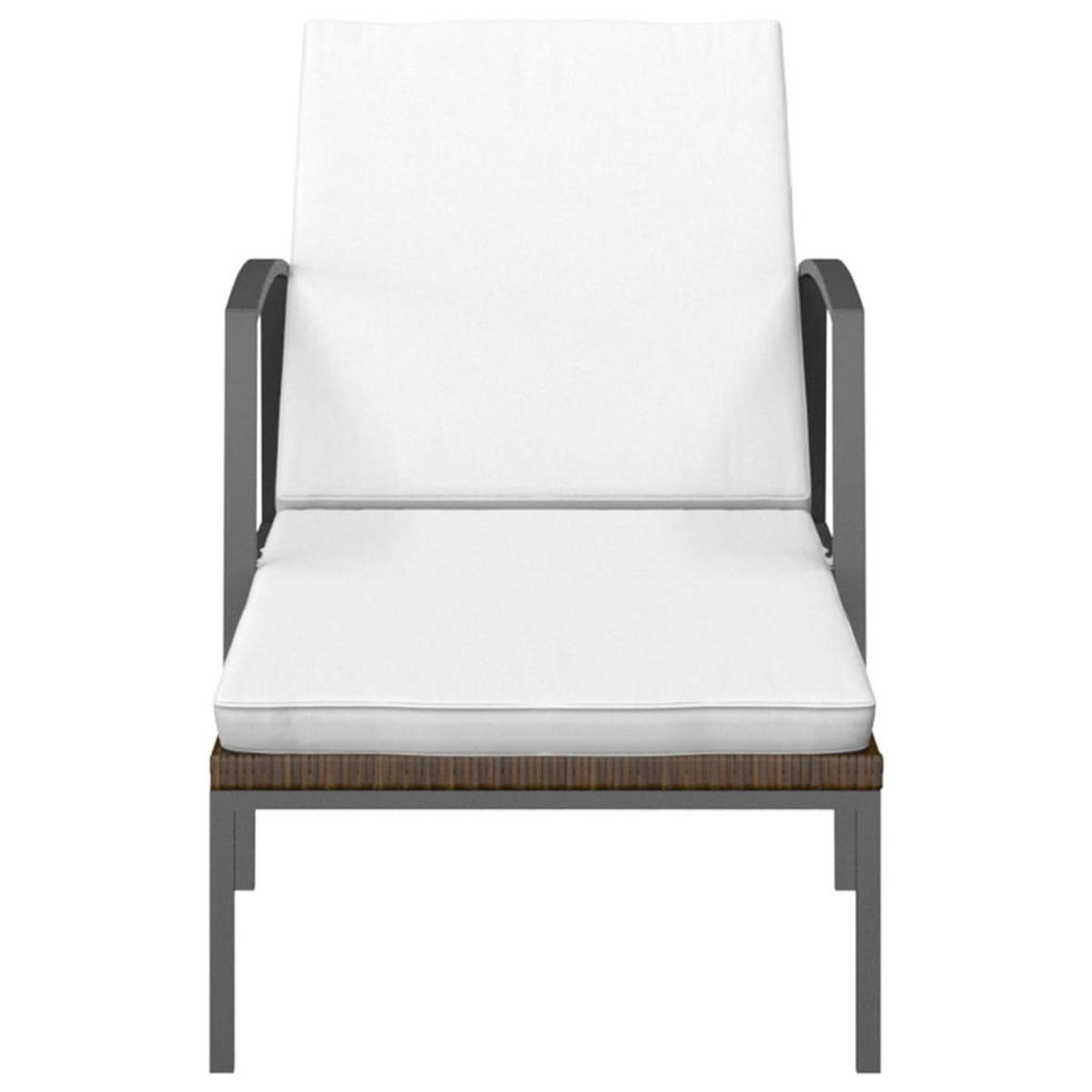 SONNENLIEGEN 2 Stk. mit Tisch Poly Rattan Braun - Braun, Kunststoff (60/95/195cm) - furnicato