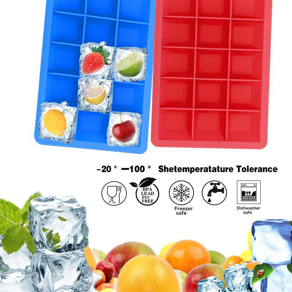 EISWÜRFELFORM 2er Set - Rot, Kunststoff (13/2.5/18cm) - Intirilife