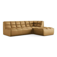 ECKSOFA Beidseitig Kunstleder Braun - Cognac/Schwarz, Leder/Kunststoff (258/178cm) - Makamii