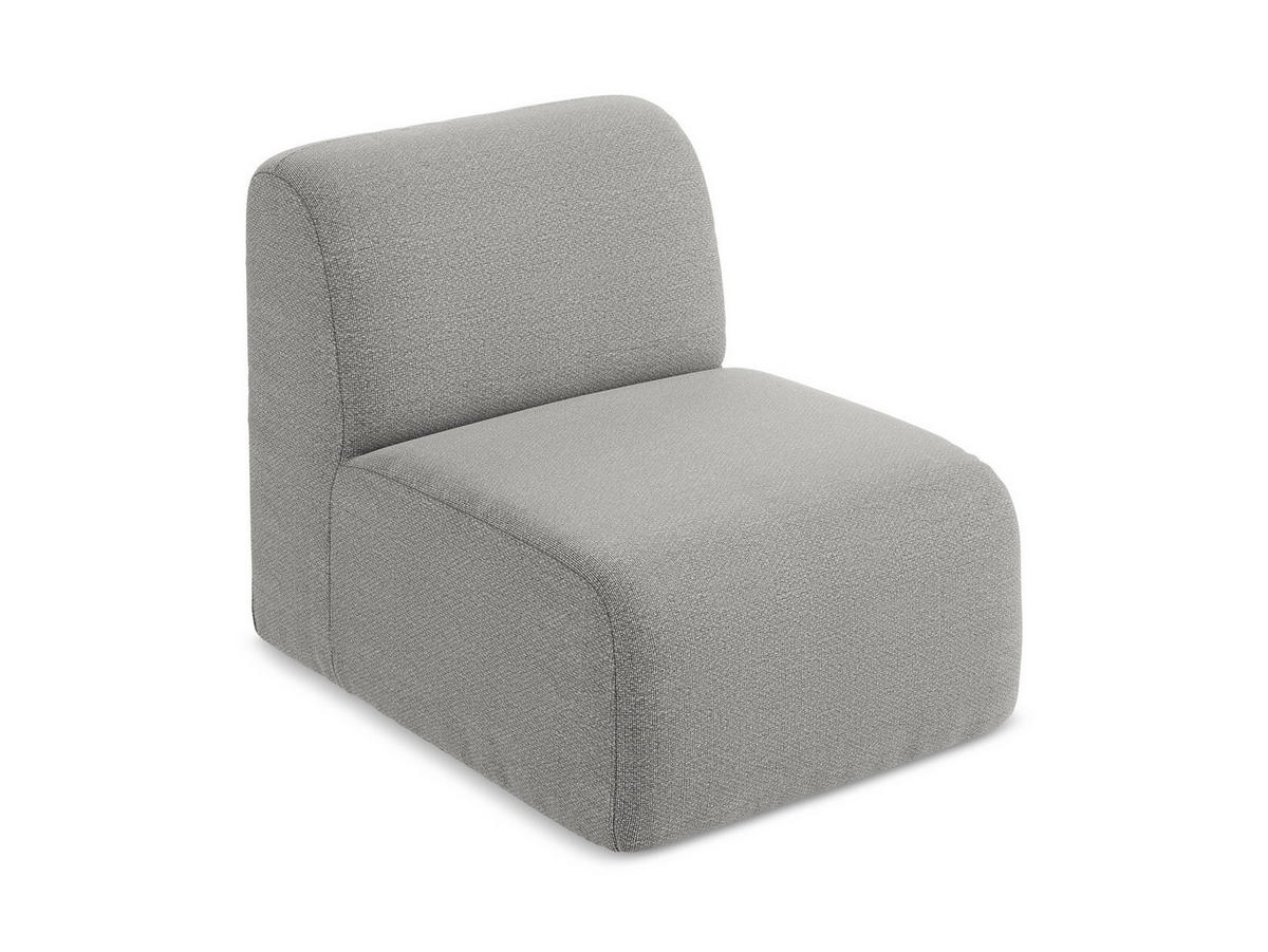 SOFAELEMENT Bouclé Stoff Grau - Hellgrau/Schwarz, Holzwerkstoff/Kunststoff (70/75/94cm) - Makamii