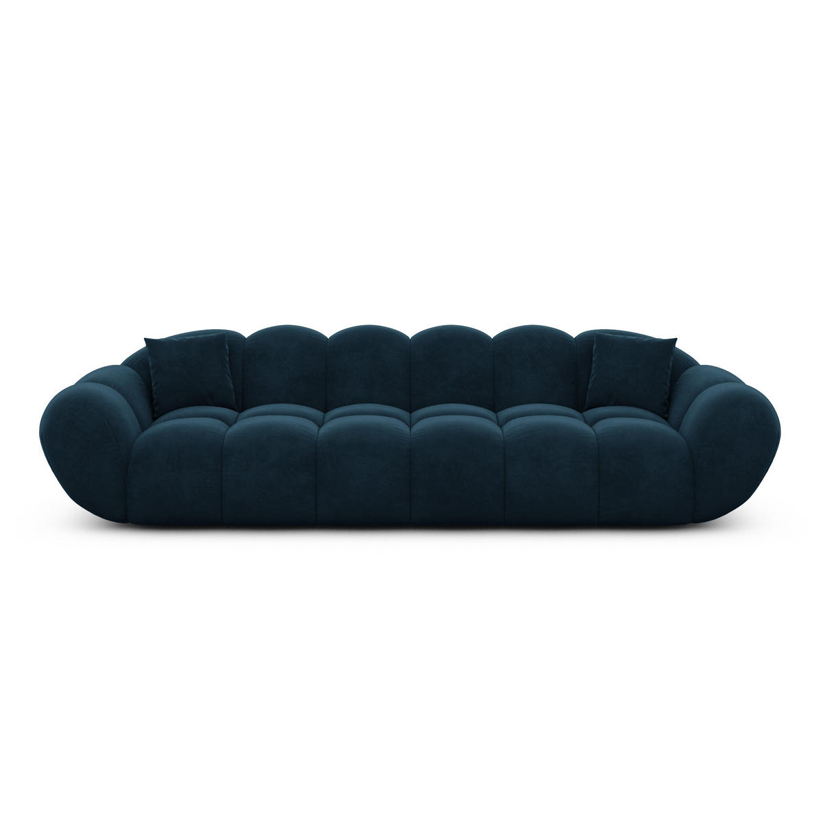 4-SITZER-SOFA Liva Mitternachtsblau Samtstoff - Dunkelblau, Textil (265/70/93cm) - VAROYAL