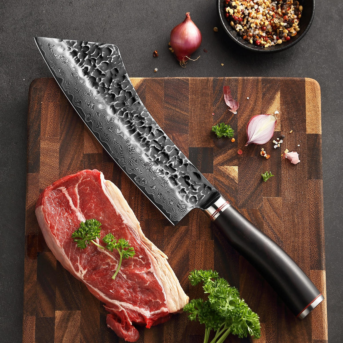 BLOCKMESSER 22,5 cm - Schwarz, Holz/Metall (37cm) - Wakoli