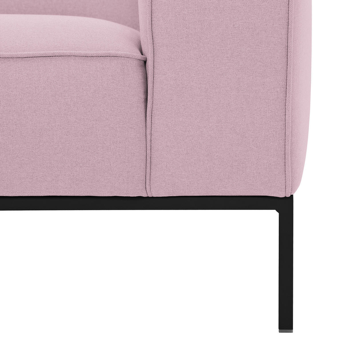 3-SITZER SOFA - Webstoff - Rosa, Textil (205/77/93cm) - home24
