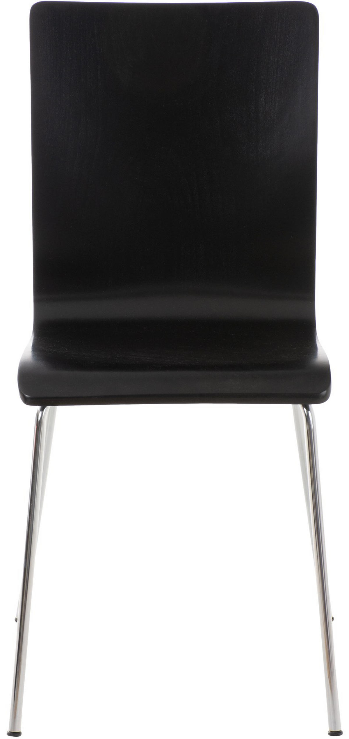BESUCHERSTUHL Holz schwarz - Chromfarben/Schwarz, Holz/Metall (43/87/47cm) - CLP