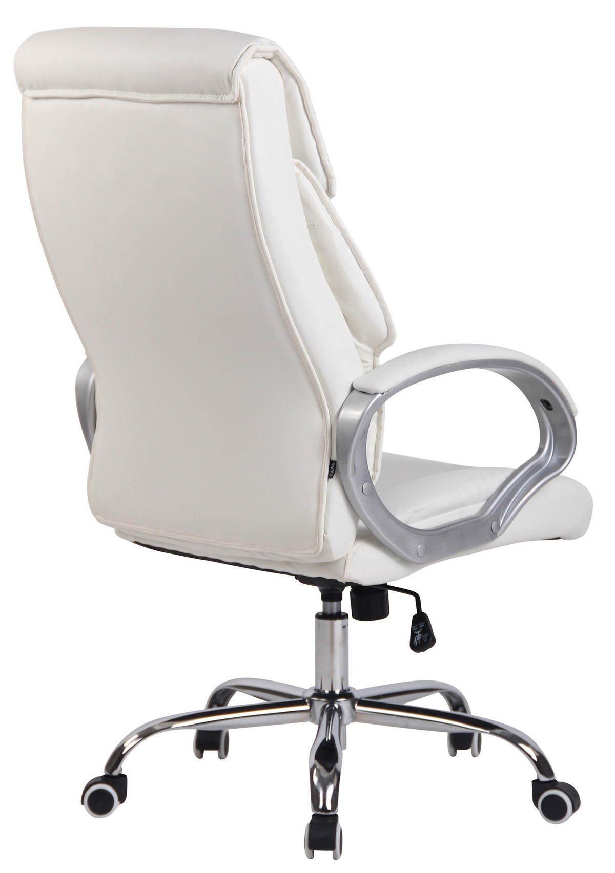 CHEFSESSEL Lederlook weiß - Chromfarben/Weiß, Textil/Metall (64/118/65cm) - CLP