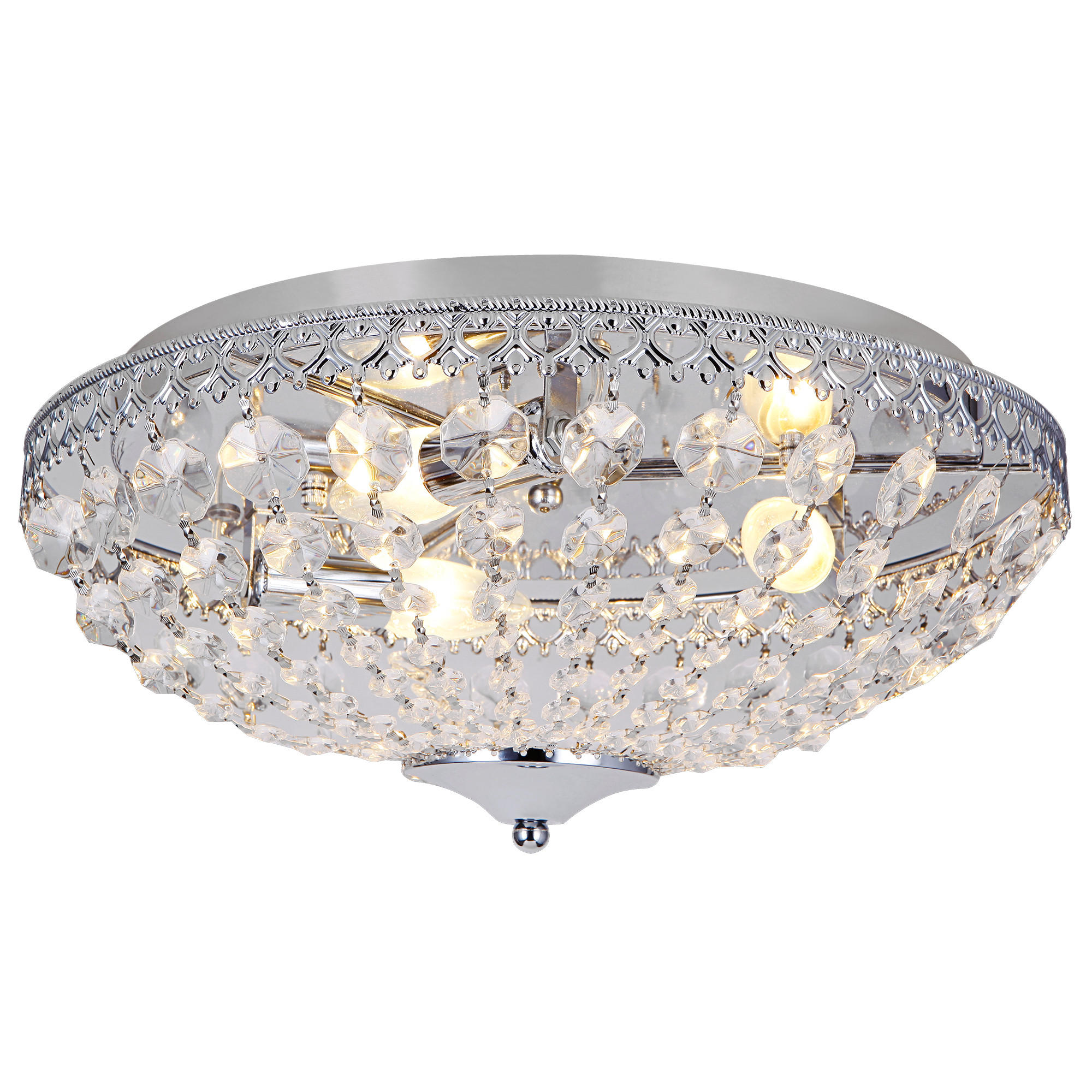 DECKENLEUCHTE - Silberfarben, Metall (40/40/16cm) - lux.pro