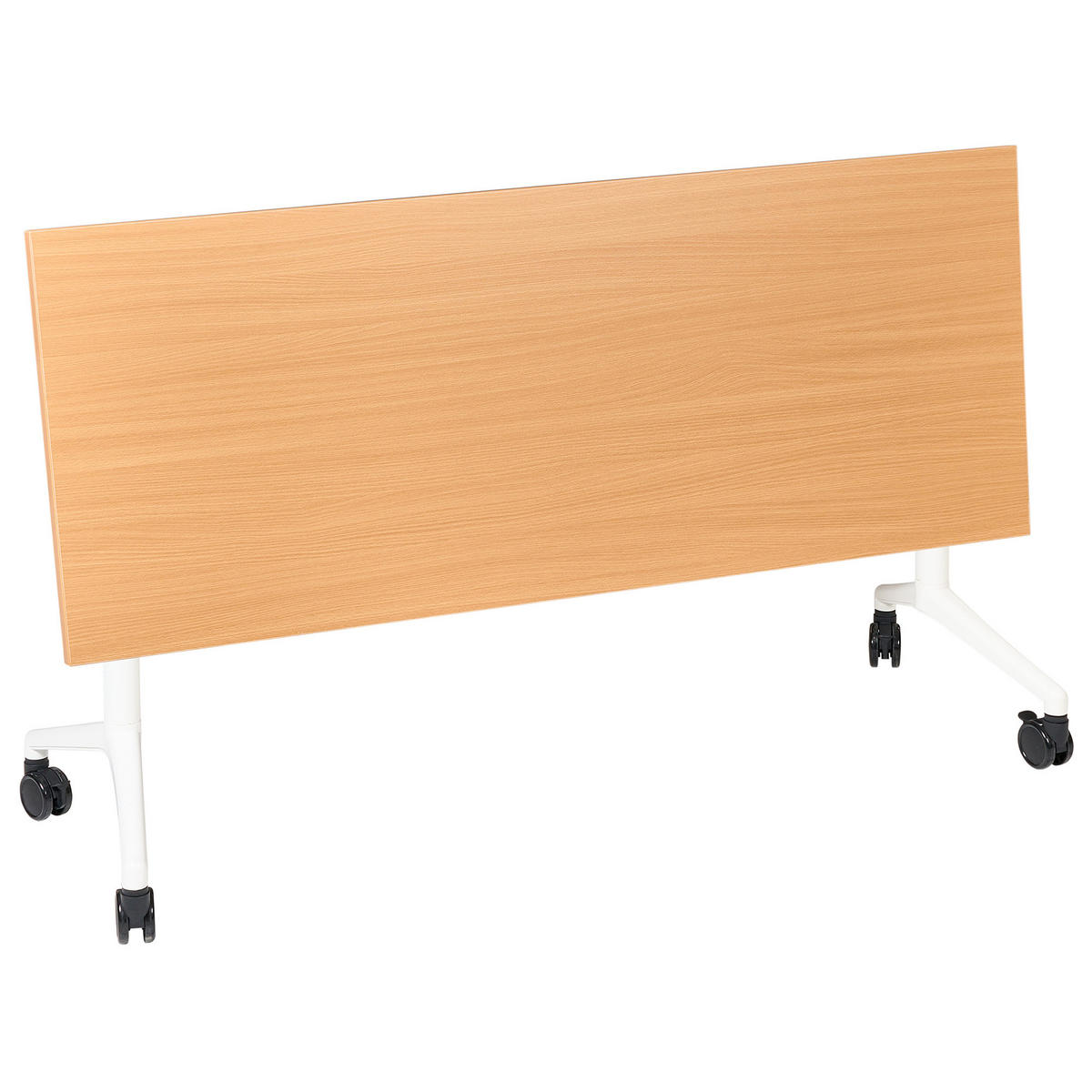 PSACÍ STŮL Skládací Hnědý 160/60 cm Cavi - bílá/hnědá, kompozitní dřevo (60/160/73cm) - Beliani