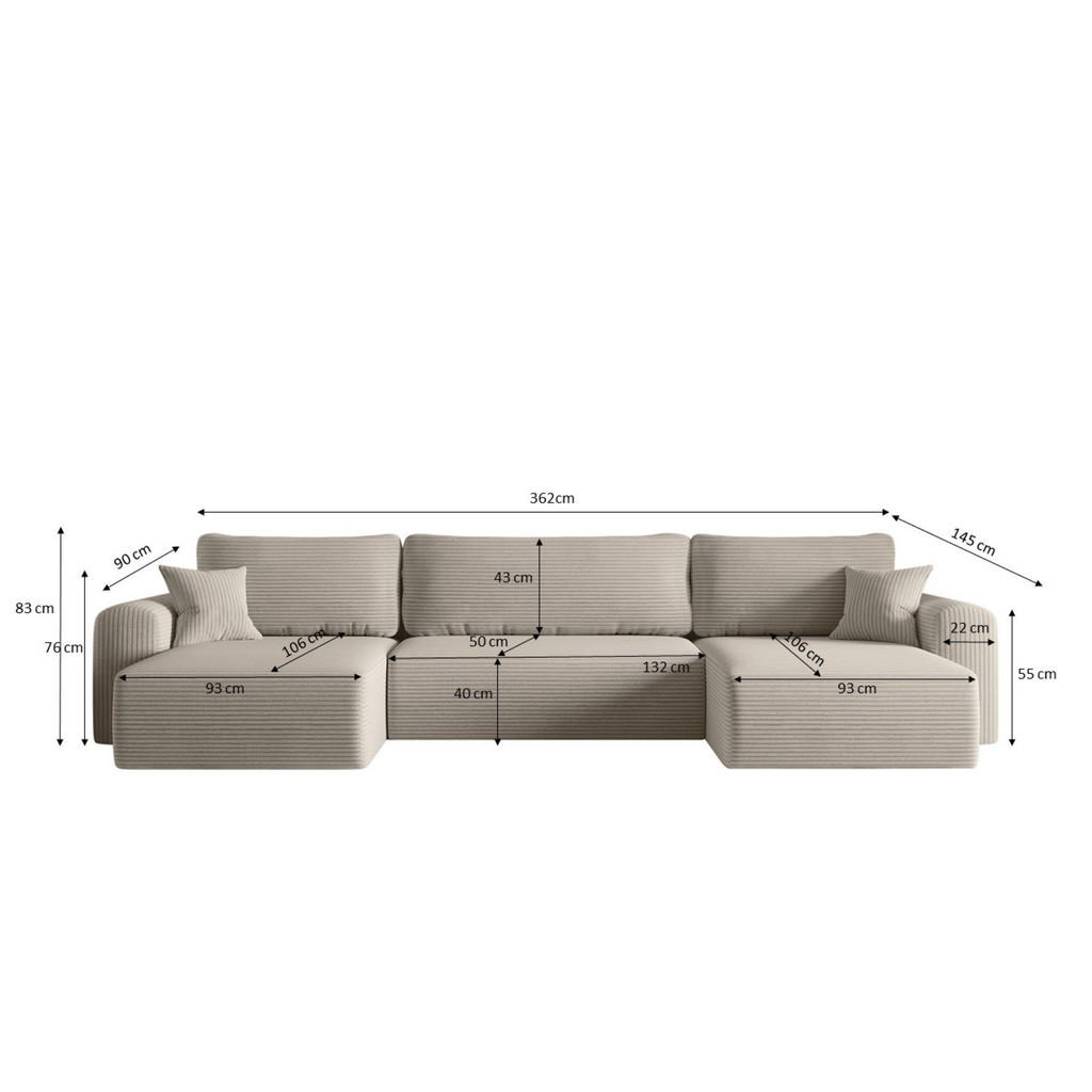 Thumbnail - Kaiser Möbel Ecksofa, Beige, Textil, 362x145 cm, Wohnzimmer, Sofas & Couches, Wohnlandschaften, Ecksofas