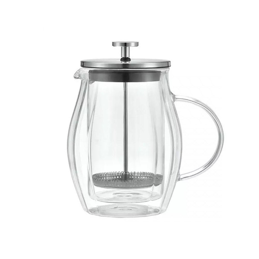 TEEKANNE Silber 13/13/18.5 cm 48644 - Silberfarben, Glas (0.6L) - Klausberg 