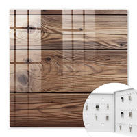 SCHLÜSSELBOX Weiß 30x30 cm – Türöffnung nach rechts - Holzmuster - Braun, Metall (30/30/5cm) - TULUP
