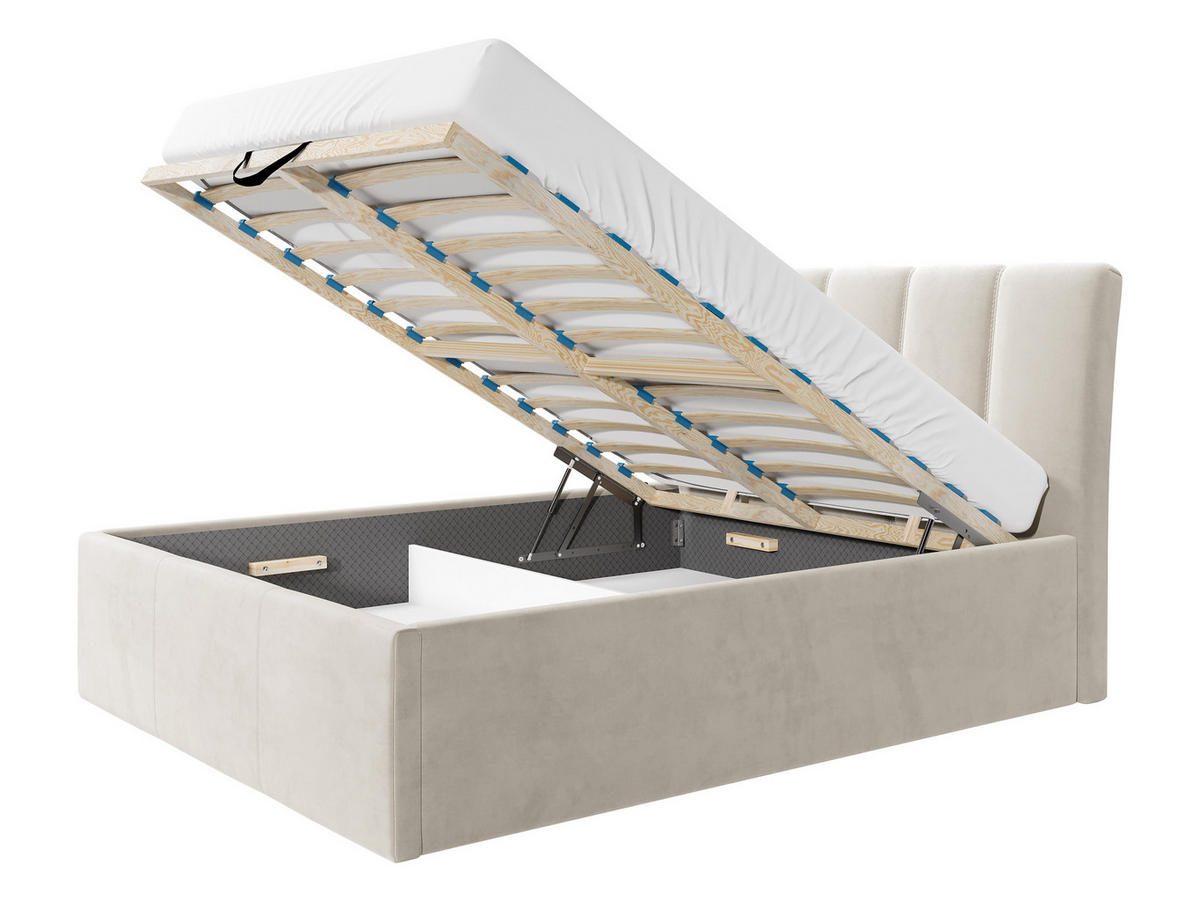 POLSTERBETT Sensi - Naturfarben/Grau, Holz/Holzwerkstoff (140/200cm) - MIRJAN24
