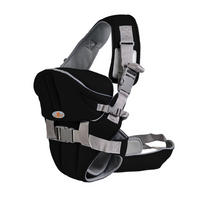 BABYTRAGE Carry go 2 in 1 schwarz Bauchtrage, Hüfttrage, abnehmbare Kopfstütze, Stillposition, 13 kg - Schwarz, Textil (24/35/13cm) - Moni