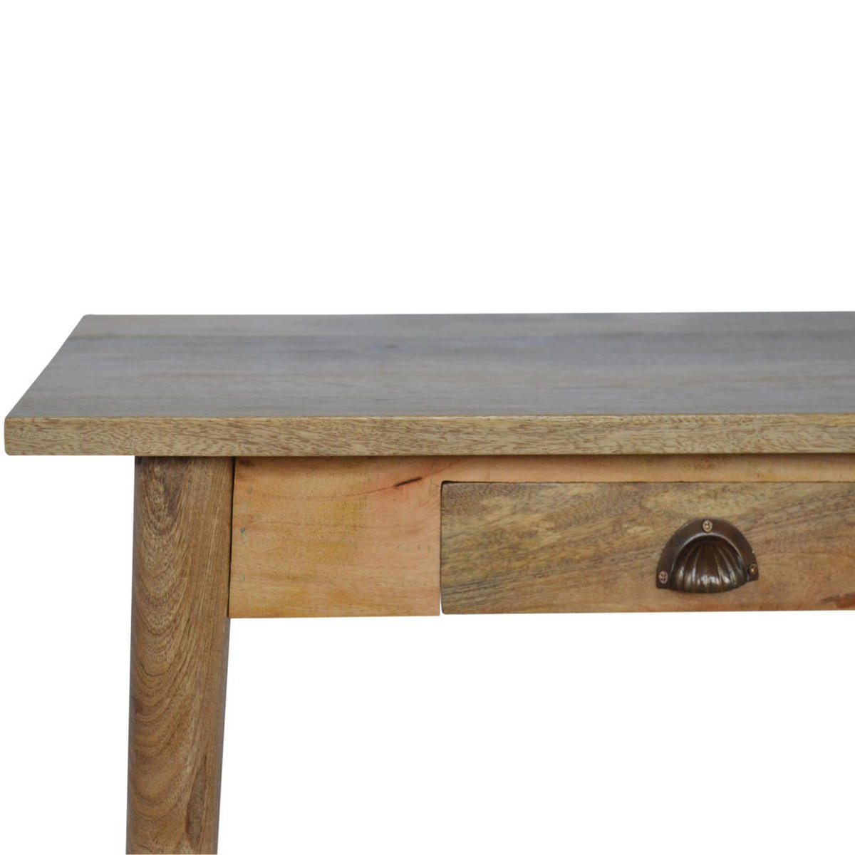 SCHREIBTISCH Akins, 2 Schublades, Nordische Beine - Messingfarben/Braun, Holz/Metall (45/120/78cm) - Artisan Furniture