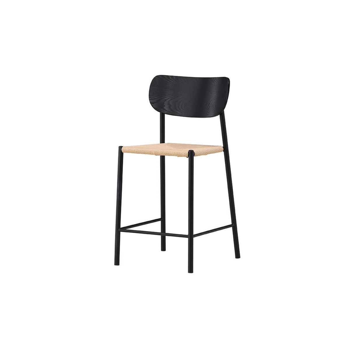 BARHOCKER, Polly, Schwarz, Rattan, 52 x 55 x 101 cm - Schwarz, Naturmaterialien/Textil (52/101/55cm) - ebuy24