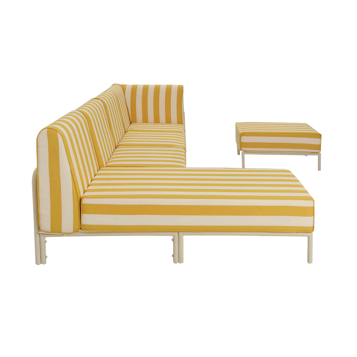 GARTENSOFA mit 5 Sitzplätzen, Gelb - Gelb, Textil - Oviala