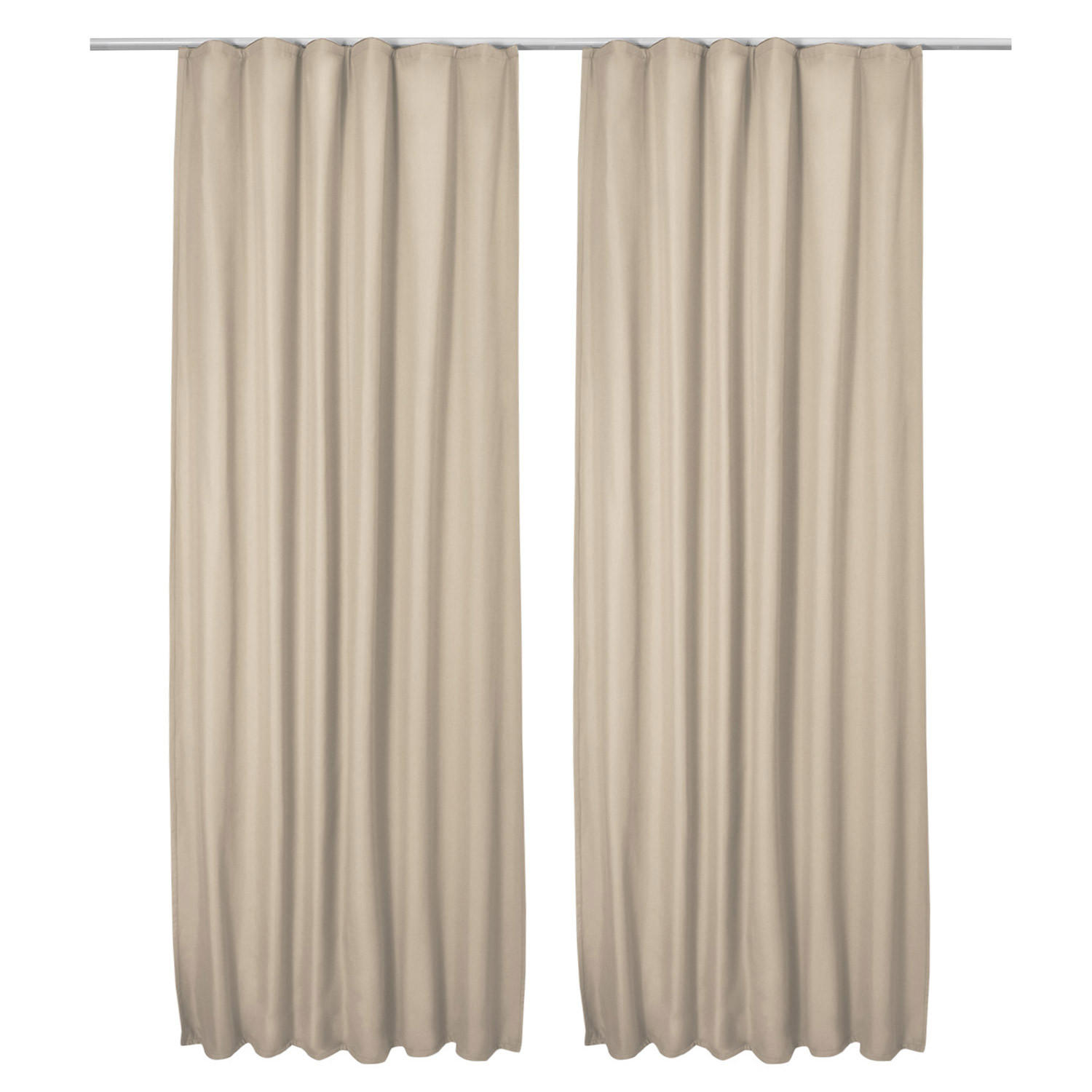 VORHANG Amelie TK mit Kräuselband 140x245cm Creme (2tlg) - Creme, Textil (140/245/1cm) - Beautissu 